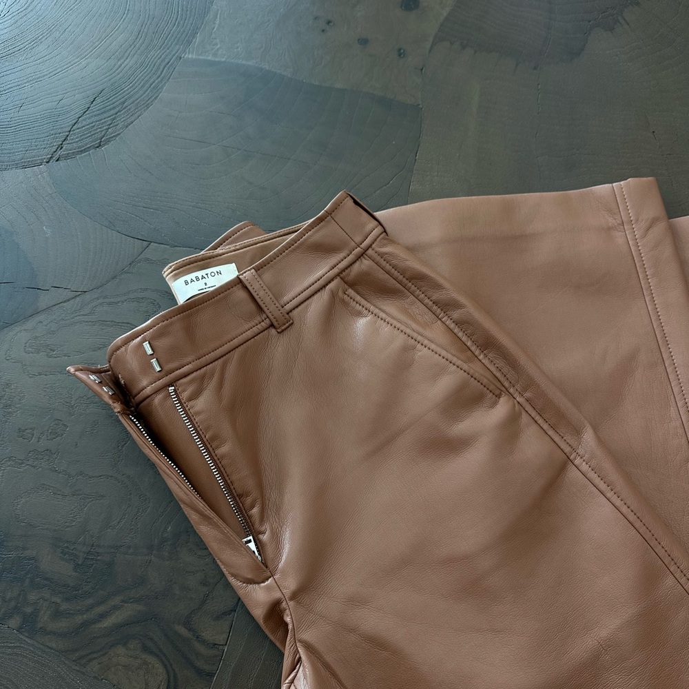 Aritzia Brown Vegan Leather Pants